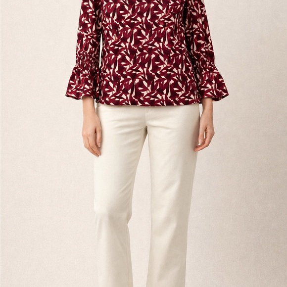 Ann Taylor Tops - Burgundy Patterned Blouse